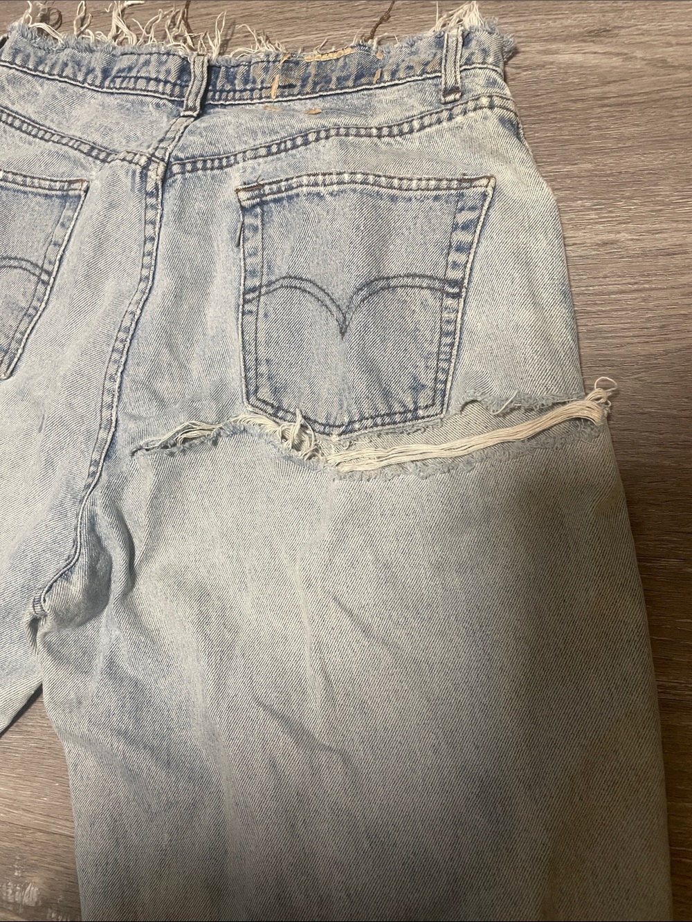 Levi's Light Blue Distressed Boyfriend Jeans with Back Rips